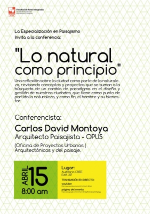 Conferencia "Lo natural como principio" este viernes en Univalle