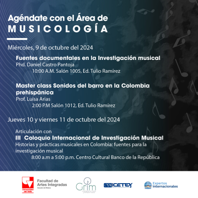 Jornada de Musicología del 9 al 11 de octubre